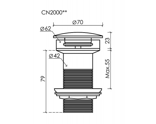 Донный клапан Ceramicanova CN2000MHL click-clack Серо-голубой матовый