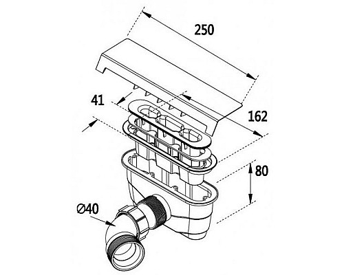 Приобрести Сифон для душевого поддона Cezares TRAY-AS-01 Белый в магазине сантехники Santeh-Crystal.ru