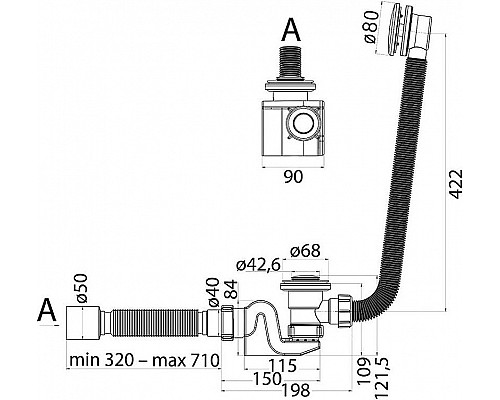 Купить Слив-перелив Cezares CZR-STP2-01 click-clack Хром в магазине сантехники Santeh-Crystal.ru