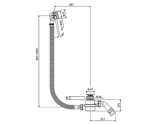 Купить Слив-перелив Excellent Moli 60/80/100 ARIN.3210BL click-clack Черный матовый в магазине сантехники Santeh-Crystal.ru