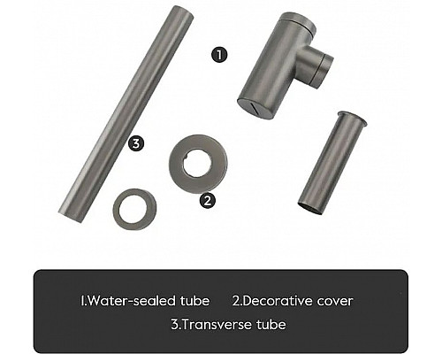 Приобрести Сифон для раковины Frap F82-9 Оружейная сталь в магазине сантехники Santeh-Crystal.ru