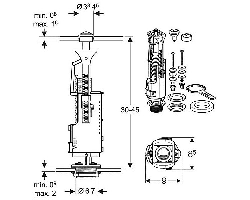 Купить Сливная арматура Geberit 136.909.21.2 Хром в магазине сантехники Santeh-Crystal.ru