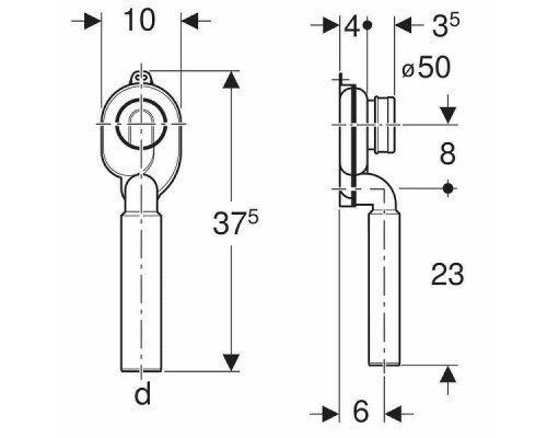 Купить Сифон для писсуара Geberit 152.951.11.1 Белый в магазине сантехники Santeh-Crystal.ru