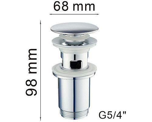 Заказать Донный клапан Haiba HB65-3 click-clack Хром в магазине сантехники Santeh-Crystal.ru