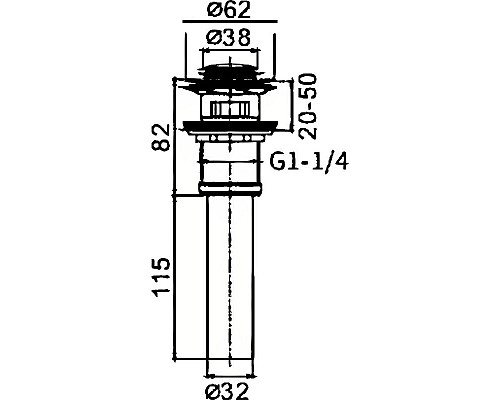 Приобрести Донный клапан Haiba HB66-2 click-clack Хром в магазине сантехники Santeh-Crystal.ru
