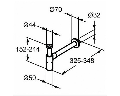 Приобрести Сифон для раковины Ideal Standard T4441XG Черный шелк в магазине сантехники Santeh-Crystal.ru