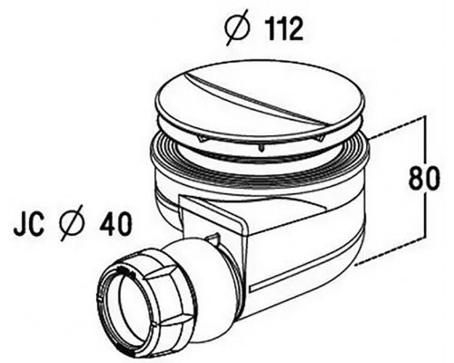 Заказать Сифон для душевого поддона Jacob Delafon 90 E78161-CP Хром Белый в магазине сантехники Santeh-Crystal.ru