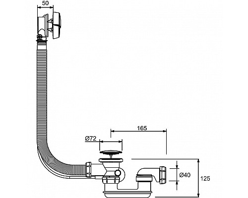Заказать Слив-перелив Jacob Delafon E70174-CP полуавтомат Хром в магазине сантехники Santeh-Crystal.ru