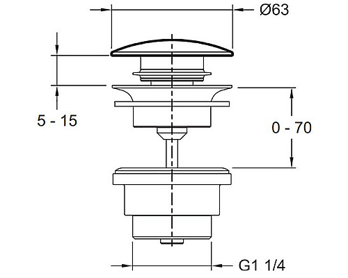 Купить Донный клапан Jacob Delafon E30536-CP click-clack Хром в магазине сантехники Santeh-Crystal.ru