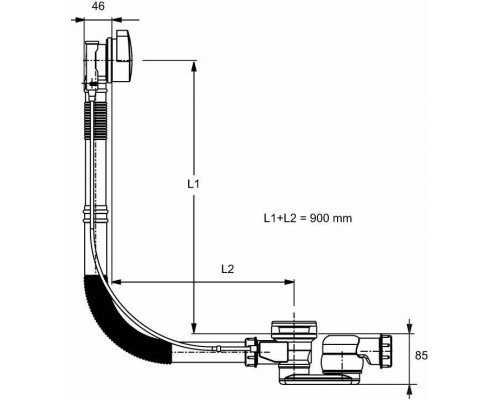 Приобрести Слив-перелив Jacob Delafon E6D124-CP полуавтомат Хром в магазине сантехники Santeh-Crystal.ru