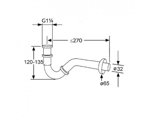 Купить Сифон для биде Kludi 1031105-00 Хром в магазине сантехники Santeh-Crystal.ru