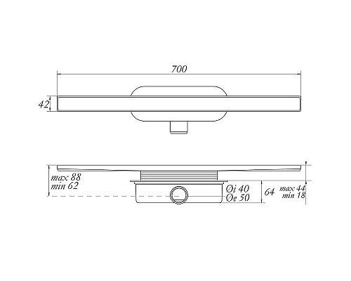 Купить Душевой лоток Migliore 700х40 24898 с решеткой Золото в магазине сантехники Santeh-Crystal.ru