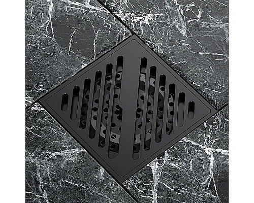 Заказать Душевой трап Orange 100x100 TR01-008b с Черной матовый решеткой в магазине сантехники Santeh-Crystal.ru