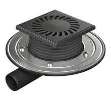 Душевой трап Paini 381AC с решеткой Черный матовый