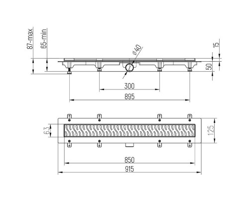 Заказать Душевой лоток Paini Harmony 850 CH850H с решеткой Хром в магазине сантехники Santeh-Crystal.ru