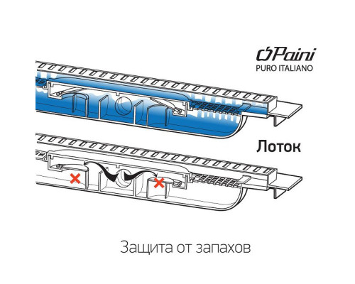 Заказать Душевой лоток Paini Harmony 650 CH650HN с решеткой Хром в магазине сантехники Santeh-Crystal.ru