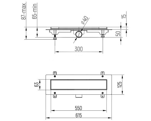 Приобрести Душевой лоток Paini Klasik 550 CH550K с решеткой под плитку в магазине сантехники Santeh-Crystal.ru