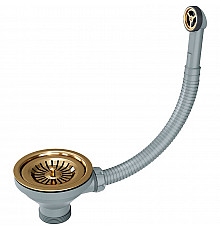 Слив-перелив для кухонной мойки Paulmark PM6022-BG Брашированное золото