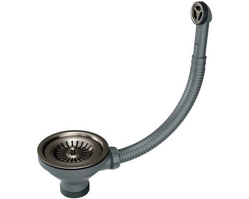 Приобрести Слив-перелив для кухонной мойки Paulmark PM6022-GM Вороненая сталь в магазине сантехники Santeh-Crystal.ru