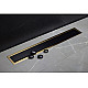 Заказать Душевой лоток Pestan Confluo Premium Line 650 Black Glass Gold 13100116 с решеткой Черный глянцевый Золото глянцевое в магазине сантехники Santeh-Crystal.ru