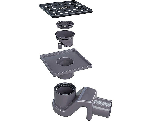 Приобрести Душевой трап RGW SDR-14B 47211411-04 с Черной решеткой в магазине сантехники Santeh-Crystal.ru