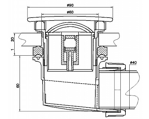 Приобрести Сифон для душевого поддона RGW Velplex QYD-06 18241106-01 Хром в магазине сантехники Santeh-Crystal.ru