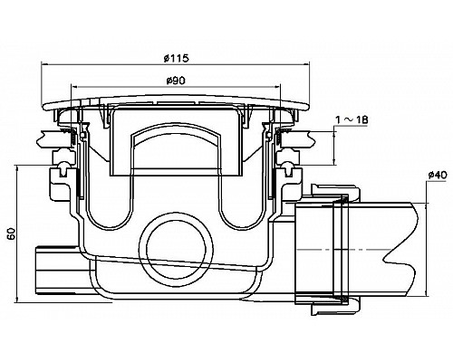 Заказать Сифон для душевого поддона RGW Velplex QYD-01 18241101-08 Бронза в магазине сантехники Santeh-Crystal.ru