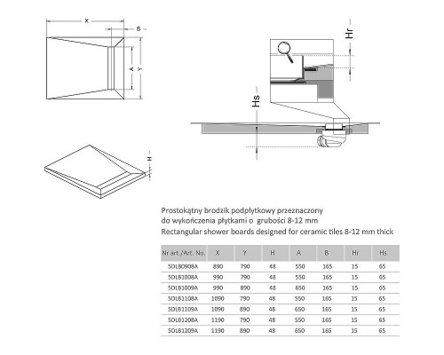 Заказать Душевая плита Radaway RadаDrain 109x79 5DLB1108A/5R055R с решеткой Rain в магазине сантехники Santeh-Crystal.ru
