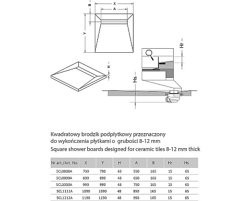 Santeh-Crystal.ru: Душевая плита Radaway RadаDrain 99x99 5CL1010A/5R075B с решеткой под плитку Basic Приобрести Душевая плита Radaway RadаDrain 99x99 5CL1010A/5R075B с решеткой под плитку Basic в магазине сантехники Santeh-Crystal.ru
