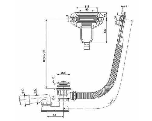 Заказать Слив-перелив Radomir Вальс 1-19-2-0-0-183 click-clack Хром в магазине сантехники Santeh-Crystal.ru