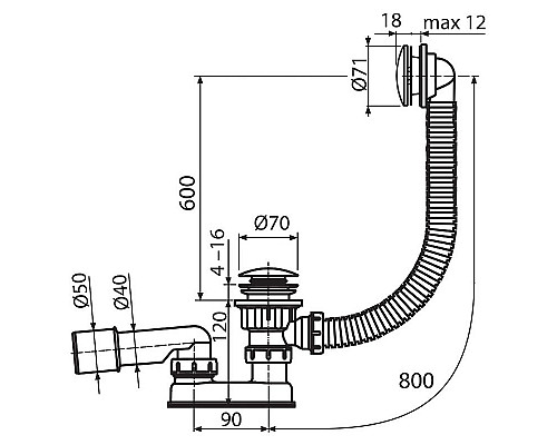 Заказать Слив-перелив Ravak X01472 click-clack Хром в магазине сантехники Santeh-Crystal.ru