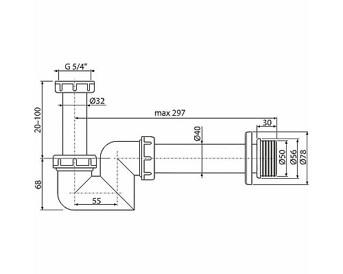 Купить Сифон для биде Ravak DN 40 X01560 Белый в магазине сантехники Santeh-Crystal.ru