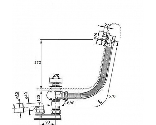 Приобрести Слив-перелив Ravak X01745 полуавтомат Черный в магазине сантехники Santeh-Crystal.ru