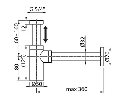 Заказать Сифон для раковины Ravak X01371 Хром в магазине сантехники Santeh-Crystal.ru