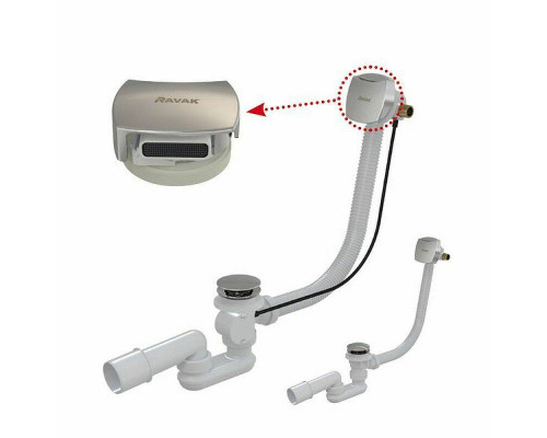 Купить Слив-перелив Ravak X01438 полуавтомат с наливом Хром в магазине сантехники Santeh-Crystal.ru