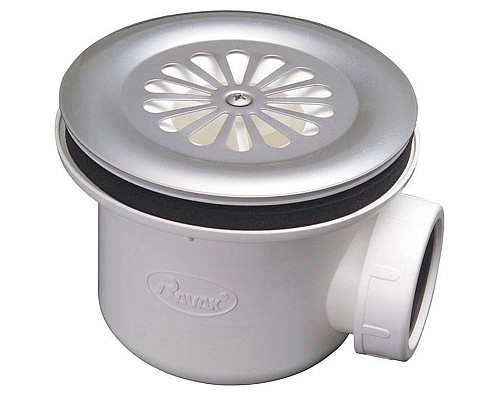 Приобрести Сифон для душевого поддона Ravak Basic X01308 Хром матовый в магазине сантехники Santeh-Crystal.ru