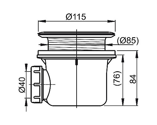 Приобрести Сифон для душевого поддона Ravak Basic X01308 Хром матовый в магазине сантехники Santeh-Crystal.ru