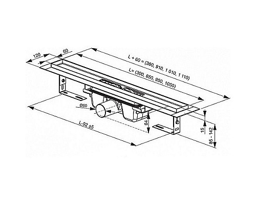 Купить Душевой лоток Ravak Chrome OZ 105 X01429 с решеткой Хром в магазине сантехники Santeh-Crystal.ru