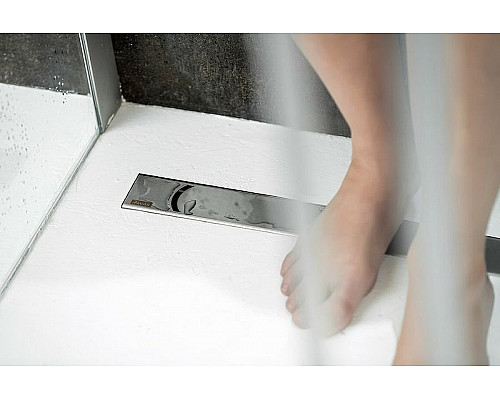 Купить Душевой лоток Ravak Chrome OZ 75 X01621 с решеткой Хром в магазине сантехники Santeh-Crystal.ru