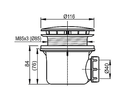 Купить Сифон для душевого поддона Ravak Standard X01314 Хром в магазине сантехники Santeh-Crystal.ru