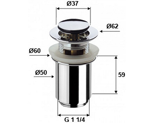 Купить Донный клапан Remer 906CC114 Хром в магазине сантехники Santeh-Crystal.ru