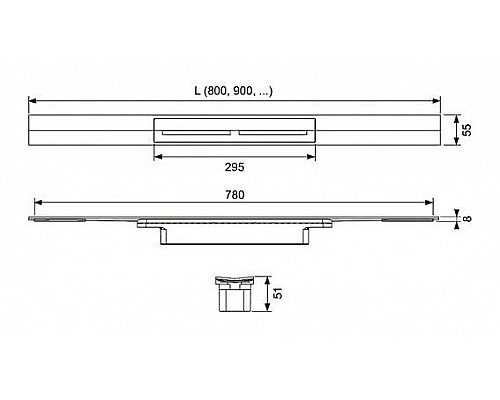 Заказать Душевой лоток Tece Drainprofile 100 671000 с решеткой Сатин в магазине сантехники Santeh-Crystal.ru