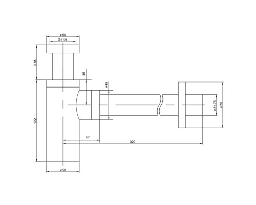Купить Сифон для раковины Timo 959/03L Черный матовый в магазине сантехники Santeh-Crystal.ru