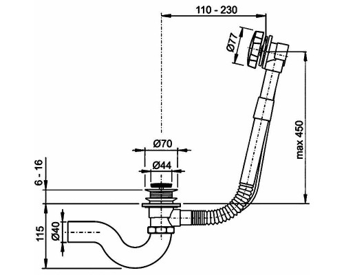 Купить Слив-перелив Timo 8004/00 click-clack Хром в магазине сантехники Santeh-Crystal.ru
