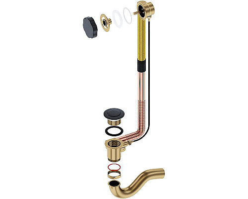 Приобрести Слив-перелив Timo 8003/03 полуавтомат Черный в магазине сантехники Santeh-Crystal.ru