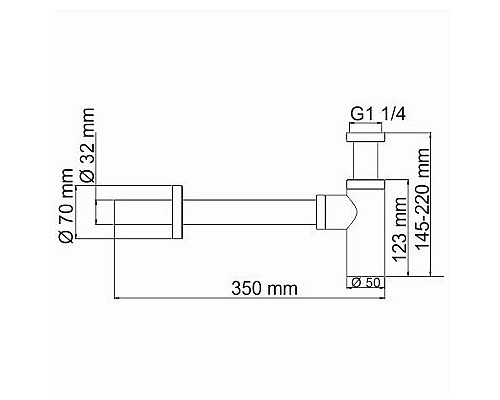 Купить Сифон для раковины WasserKRAFT A094 Черный матовый в магазине сантехники Santeh-Crystal.ru