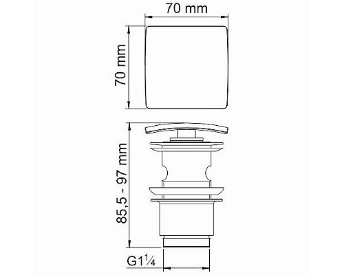Купить Донный клапан WasserKRAFT A105 click-clack Хром в магазине сантехники Santeh-Crystal.ru