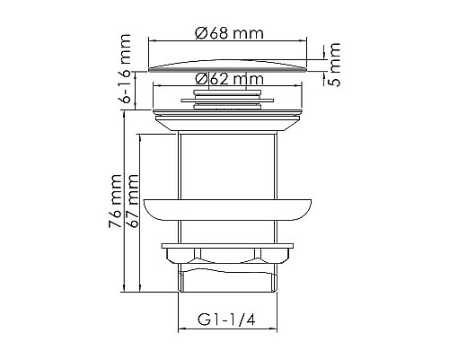 Заказать Донный клапан WasserKRAFT A248 Click-Clack Золото в магазине сантехники Santeh-Crystal.ru