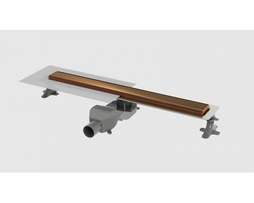 Душевой лоток Boheme Premium Linear 60 982-60-BRB с решеткой цвет Брашированная бронза / под плитку