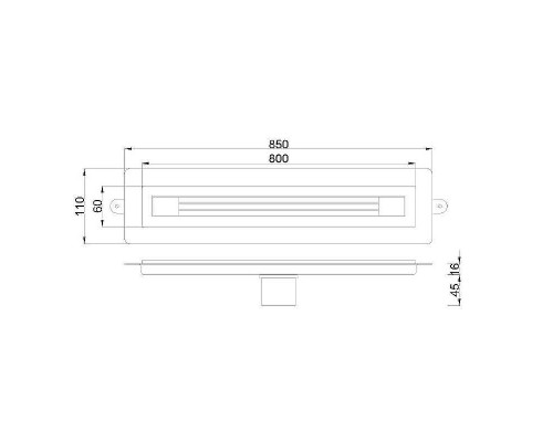 Душевой лоток Boheme B&T Infinity 80 981-80-B с Черной решеткой